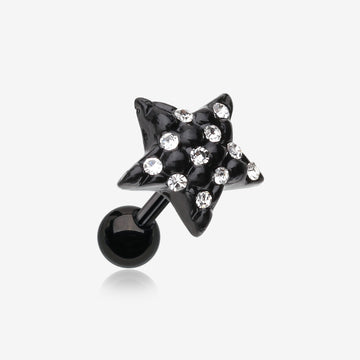 Blackline Star Multi-Gem Cartilage Earring-Clear